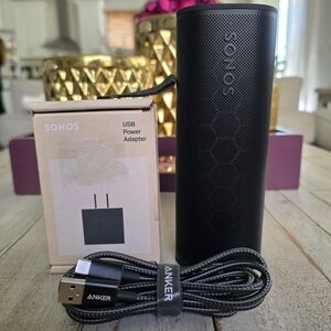 Sonos Roam 2 Portable Smart WiFi+Bluetooth Speaker w/Charger & Charging Cable